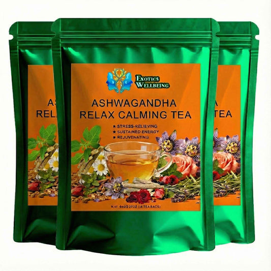 Premium Ashwagandha Relax Calming Tea (Pack Of 2) Total 28 Tea Sachets